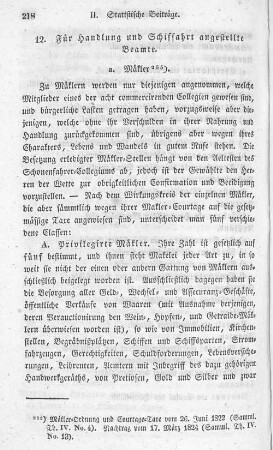 12. Für die Handlung und Schiffahrt angestellte Beamte.