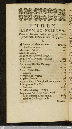 Index Rerum Et Nominum