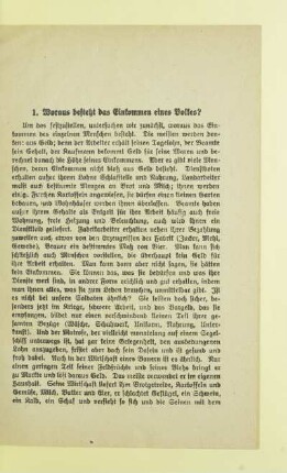 1. Woraus besteht das Einkommen eines Volkes?