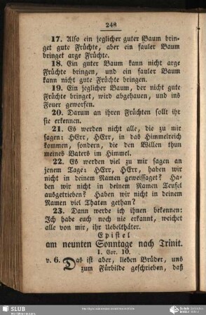 [Am neunten Sonntage nach Trinitatis]