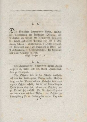 Instruktion für die Königliche Gendarmerie.