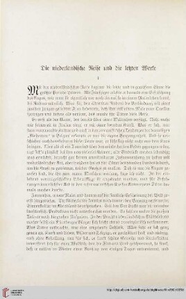 Die niederländische Reise und die letzten Werke
