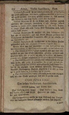 Conjugatio. Der beiden Verborum Auxiliarium. - Von den Verbis Impersonalibus.