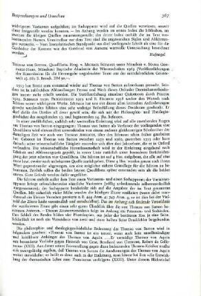 367-368 [Rezension] Thomas de Sutona, Quodlibeta