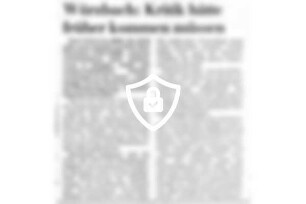 Würzbach: Kritik hätte früher kommen müssen