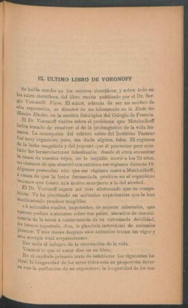 El ultimo libro de Voronoff