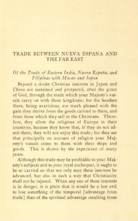Trade between Nueva Espana and the Far East