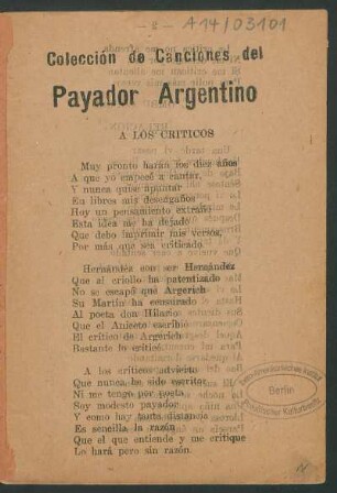 Colección de canciones del payador argentino