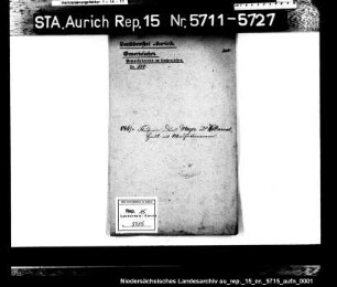 Hausierkonzessionen und -gesuche: Daniel Meyer aus Wittmund, Manufakturenhandel