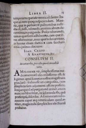 Consilium II. In catarrho, pro alio quodam nobili viro