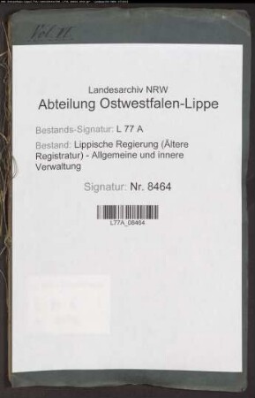 Kommunalwege (-straßen) im Amt Lage, Bd. 6