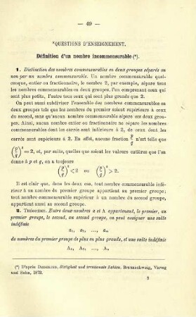 QUESTIONS D'ENSEIGNEMENT.