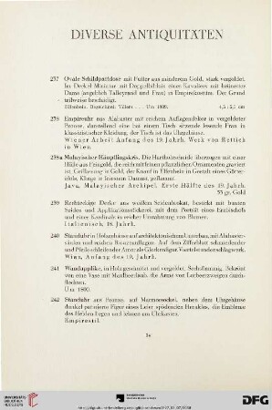 Diverse Antiquitäten (Nr. 237-262)