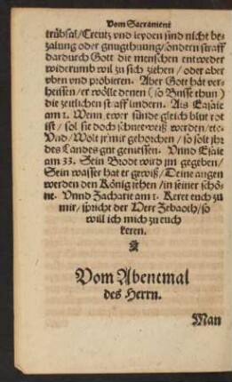 Vom Abentmal des Herrn.