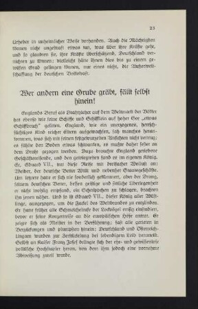23, Wer andern eine Grube gräbt, fällt selbst hinein!