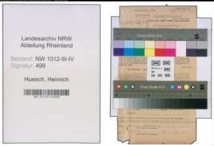 Entnazifizierung Heinrich Huesch , geb. 07.12.1893 (Kreisinspektor)