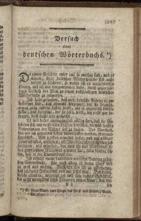 Versuch eines deutschen Wörterbuchs