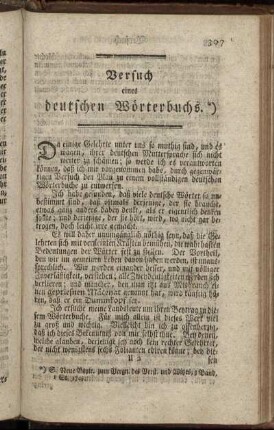 Versuch eines deutschen Wörterbuchs