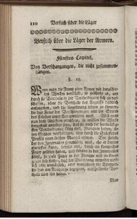 Fünftes Capitel. Von Verschanzungen, die nicht zusammenhängen.