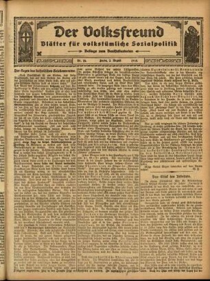 Ausgabe vom Sonntag, den 02. August 1914.