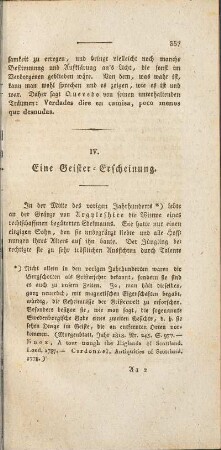 IV. Eine Geister-Erscheinung