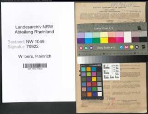 Entnazifizierung Heinrich Wilbers , geb. 24.01.1891 (Angestellter)
