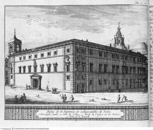 Les delices de l'Italie... 6 Bände. (2. und 3. Band), 3. Band, Falttafel vor Seite 91: Palais de la Sapience, ...