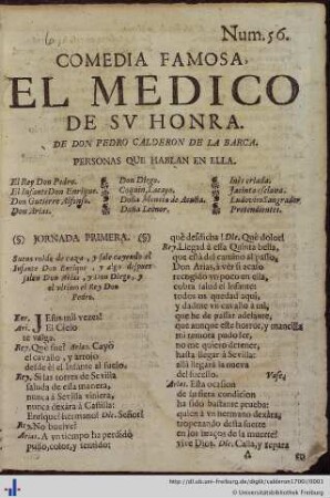 El médico de su honra : comedia famosa