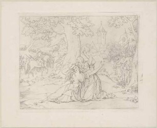 Zu Bürgers "Leonore", Blatt 3: Leonore verzweifelt am Boden