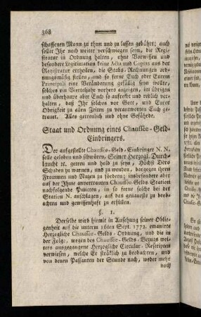 368-378, Staat und Ordnung eines Chaussée-Geld- ...