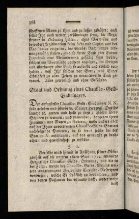 368-378, Staat und Ordnung eines Chaussée-Geld- ...