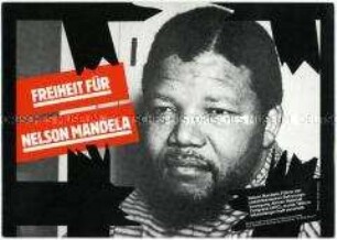 Postkarte mit Forderung nach Freilassung von Nelson Mandela