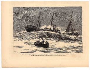 The Loss of the "Clan Macduff" The Boats leaving the Vessel, sketched from the description of Thomas Ingram, one of the surviving seamen