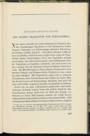 Einundzwanzigstes Kapitel. Die Gräfin Charlotte von Kielmansegg