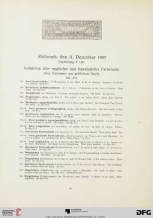 Kollektion alter englischer und französischer Farbdrucke (Nr. 382-474)