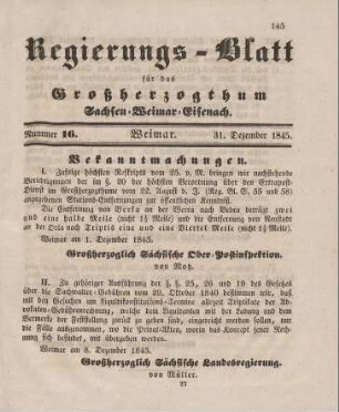 Nr. 16 : 31. Dezember 1845
