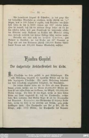 Fünftes Capitel. Die äußerliche Beschaffenheit der Erde.