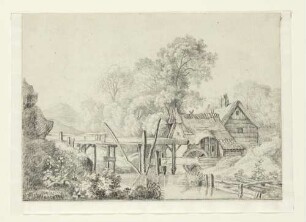 Die Mühle mit dem hohen Gerinne, Kopie nach Dietricy