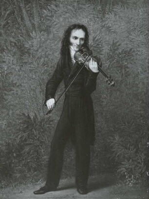 Der Geiger Niccolò Paganini : Kersting, Georg Friedrich: Der Geiger Niccolò Paganini. Nach 1830. Öl auf Lindenholz; 24 x 18,5 cm. Dresden: Galerie Neue Meister 2202 B