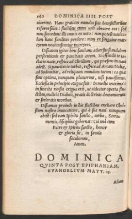 Dominica Quinta Post Epiphaniam ...