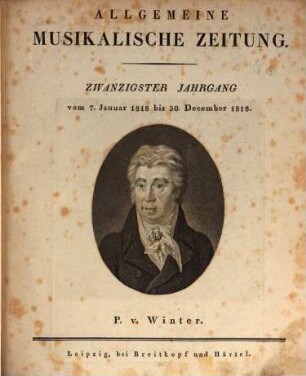 Allgemeine musikalische Zeitung. 20. 1818