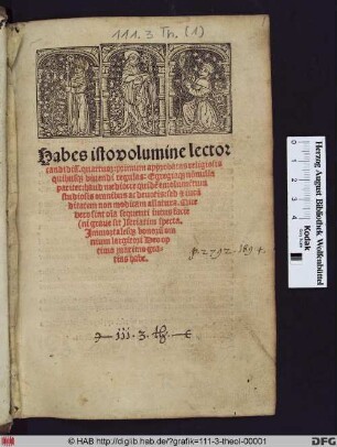 Habes isto volumine lector [etc.]