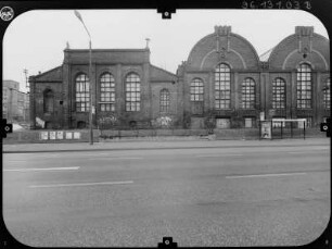 Chemnitz-Kaßberg, Zwickauer Straße 119. Ehem. Gießerei. Gießereihalle (1907). Straßenfront (Teilansicht)