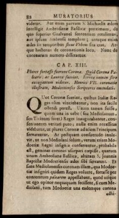 Cap. XIII. Plures fortasse fuerunt Coronae ...