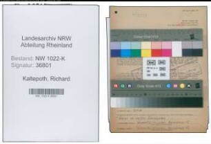 Entnazifizierung Richard Kaltepoth , geb. 23.10.1897 (Schlosser)