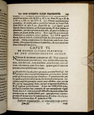 Caput VI. De Duobus Ultimis Præceptis. De Non Concupiscendo Alieno.