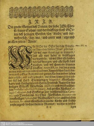 Leichenpredigt : Der im Himmel angeschriebene Name Friedrich