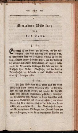 Vierzehnte Abtheilung von der Erde.