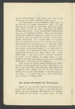 Die Religionslosigkeit des Proletariats