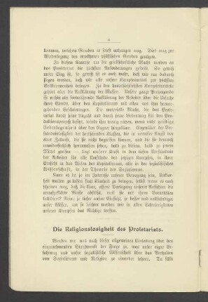 Die Religionslosigkeit des Proletariats